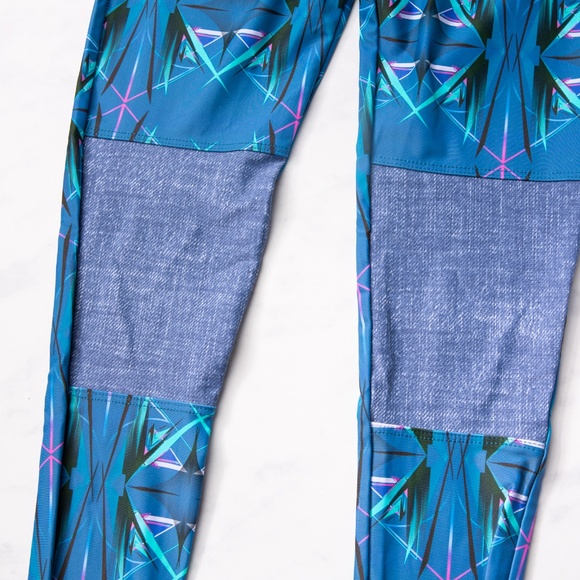 NEW - XS / S Daughters Of Culture Neon Galaxy Yoga Pants - Picture 7 of 8